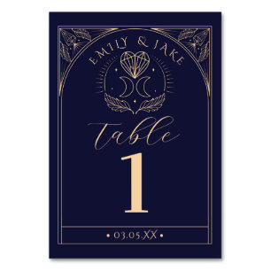 Menu Table Tarot Mystic Crystal Moons Numbers Table Number