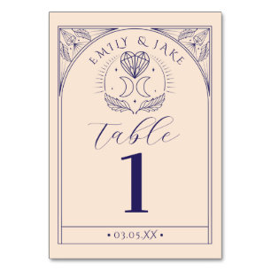 Menu Table Tarot Mystic Crystal Moons Numbers Table Number