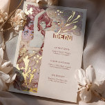 Menu Vintage Mermaid Art Nouveau<br><div class="desc">Menu Card in Art Nouveau style for your vintage-themed wedding in a floral, romantic, and whimsical design. Classic flourishes complement classic art deco fonts. Please enter your custom information, and you're done. If you wish to change the design further, click the blue "Customise It" button. Thank you so much for...</div>