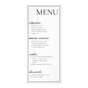 Menu Wedding Card