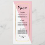 Menu Wedding Food Cards Pink Gold Elegant Dots<br><div class="desc">Personalize the template to create your perfect invite View our Zazzle store for our full selection of designs: https://www.zazzle.co.uk/neonblooms?rf=238213803558726188</div>