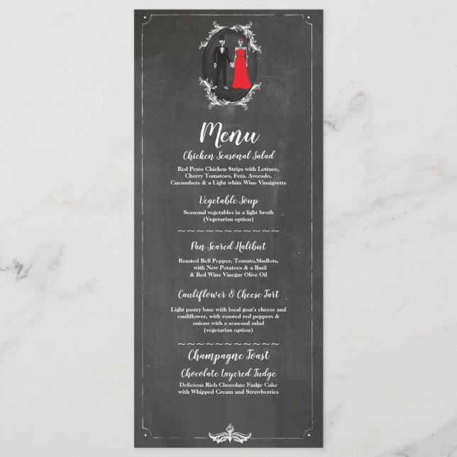 Menu Wedding Reception Skulls Skeletons Menus (Front)