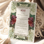 Menu Wedding Vintage Art Nouveau by Mucha Dinner Invitation<br><div class="desc">Menu Card in Art Nouveau style for your vintage-themed wedding by Alphonse Mucha in a floral, romantic, and whimsical design. Victorian flourishes complement classic art deco fonts. Please enter your custom information, and you're done. If you wish to change the design further, click the blue "Customise It" button. Thank you...</div>