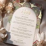 Menu Wedding Vintage Art Nouveau by Mucha Invitati<br><div class="desc">Menu Card in Art Nouveau style for your vintage-themed wedding by Alphonse Mucha in a floral, romantic, and whimsical design. Victorian flourishes complement classic art deco fonts. Please enter your custom information, and you're done. If you wish to change the design further, click the blue "Customise It" button. Thank you...</div>