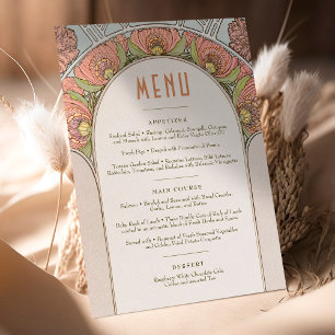 Menu Wedding Vintage Art Nouveau by Mucha Invitati Invitation