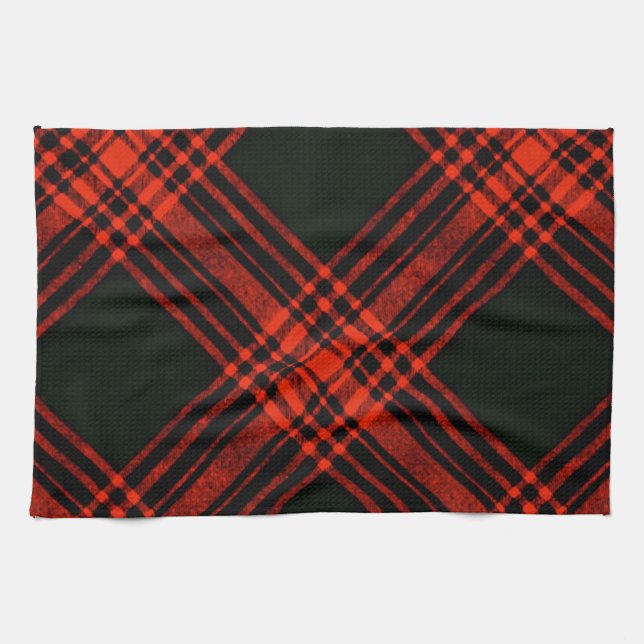 Menzies Antique Hunting Tartan Plaid Scottish Tea Towel (Horizontal)