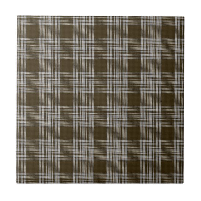 Menzies Brown Clan Tartan Scottish Plaid Ceramic Tile (Front)