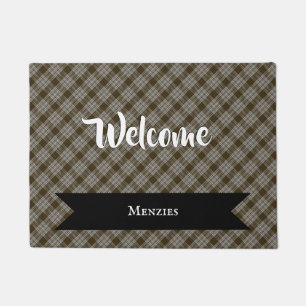 Menzies Brown Clan Tartan Welcome Mat