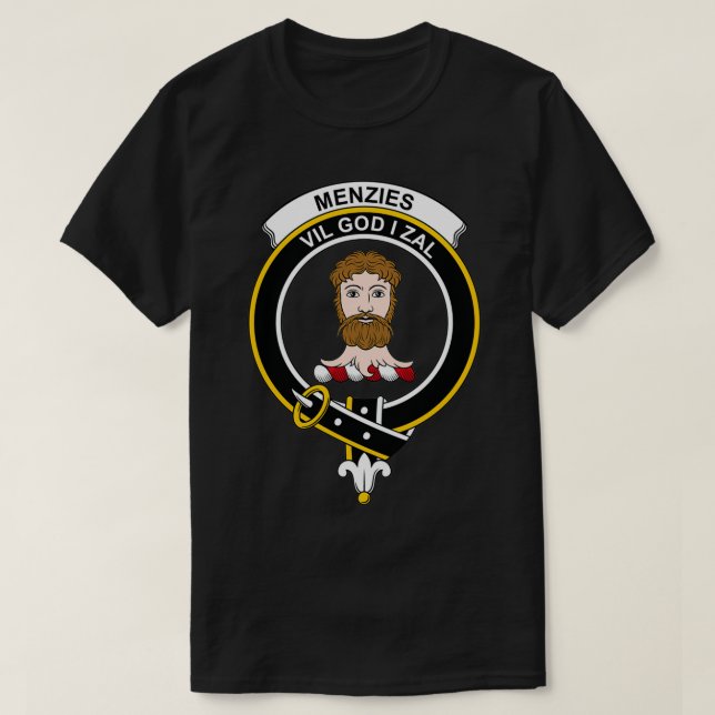 Menzies Crest Tartan Clan Scottish Clan T-Shirt (Design Front)