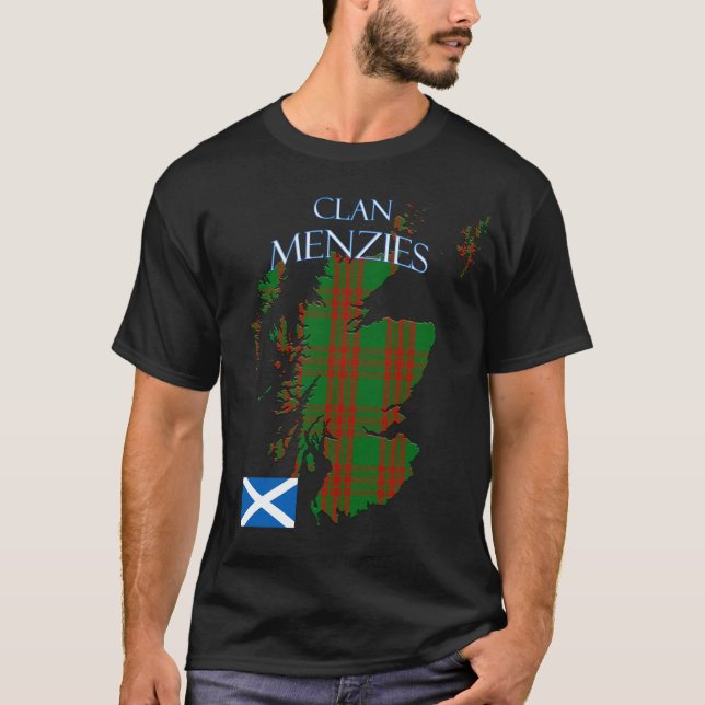 Menzies Scottish Clan Tartan Scotland T-Shirt (Front)