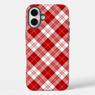 Menzies tartan red white plaid iPhone 16 plus case
