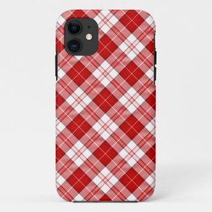 Menzies tartan red white plaid iPhone 11 case
