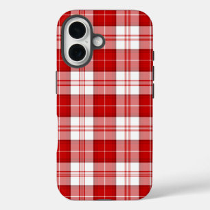 Menzies tartan red white plaid iPhone 16 case