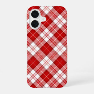 Menzies tartan red white plaid iPhone 16 case