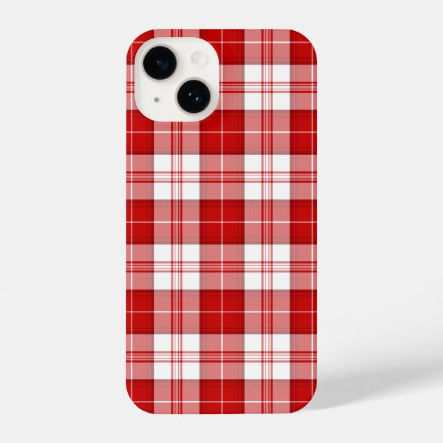 Menzies tartan red white plaid iPhone case (Back)