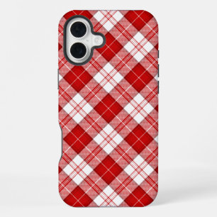 Menzies tartan red white plaid iPhone 16 plus case
