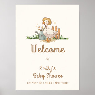 Meodow Little Duckling Garden Baby Shower Welcome  Poster