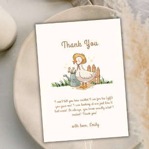 Meodow Vintage Little Duckling Garden Baby Shower Thank You Card