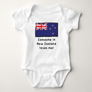 meone in New Zealand Loves Me New Zealandic Flag Baby Bodysuit