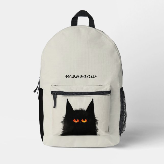 meooow cat printed backpack (Front)