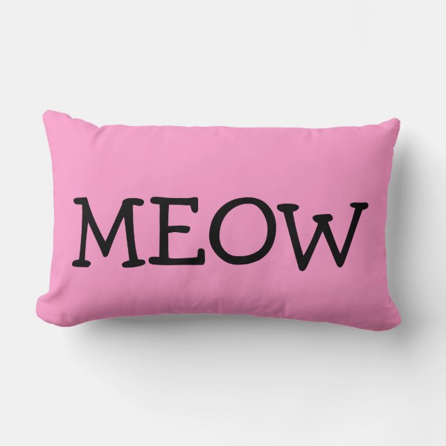 MEOW, 13x21 Lumbar Pillow (Front)
