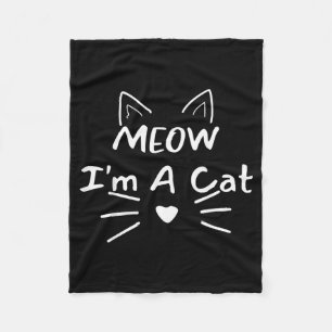 Meow A Cat Funny Halloween Costume Men Women Girls Fleece Blanket
