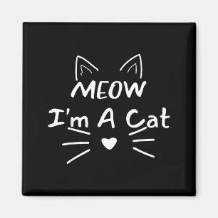 Meow A Cat Funny Halloween Costume Men Women Girls Magnet