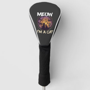 Meow Am Cat Halloween Night Witch Pumpkin_1 Golf Head Cover