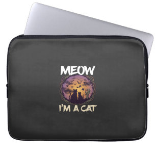 Meow Am Cat Halloween Night Witch Pumpkin_1 Laptop Sleeve