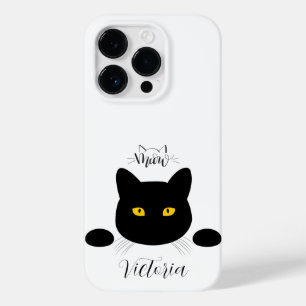 Meow Black Cat Golden Eyes Customizable Case-Mate iPhone 14 Pro Case