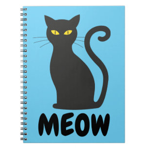 MEOW BLACK CAT SPIRAL NOTEBOOK