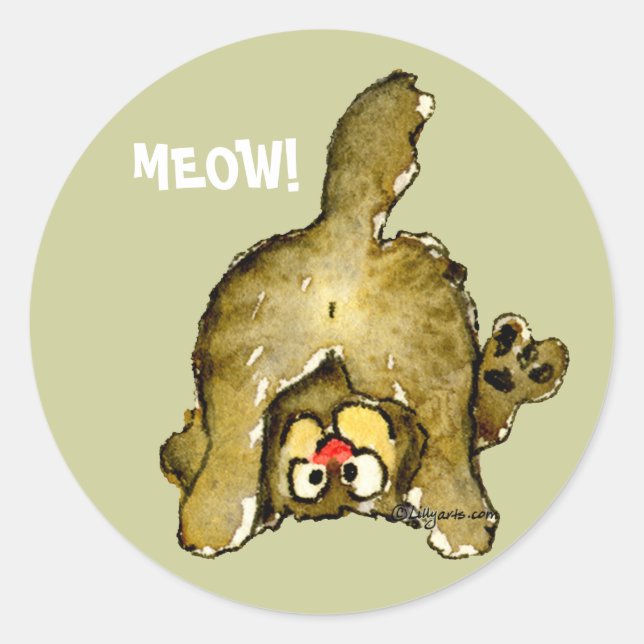 MEOW Cartoon Cat Stickers (Front)