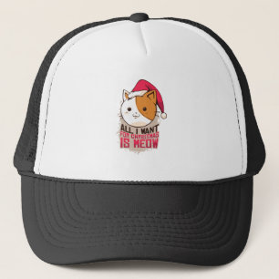 Meow Cat Christmas Gift For Kitten Lovers Trucker Hat