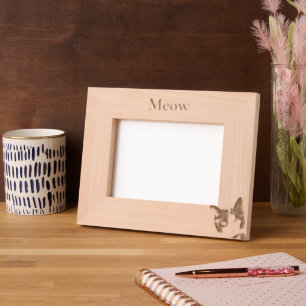 Meow Cat Face Etched Frames