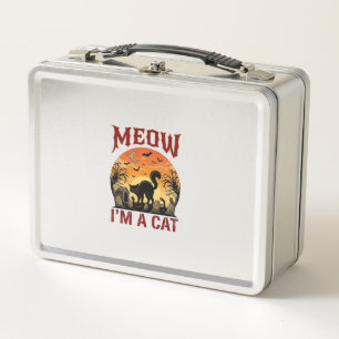Meow Cat Halloween Black Cemetery_1 Metal Lunch Box