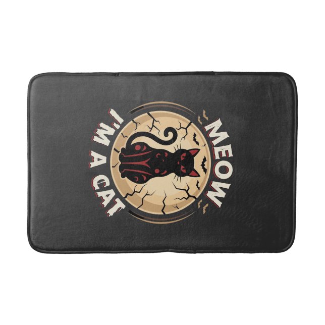 Meow Cat Halloween Graphic Design_1 Bath Mat (Front)