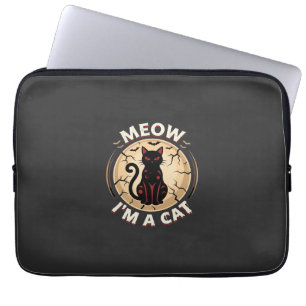 Meow Cat Halloween Graphic Design_1 Laptop Sleeve