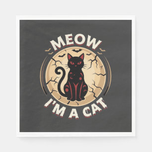 Meow Cat Halloween Graphic Design_1 Napkin