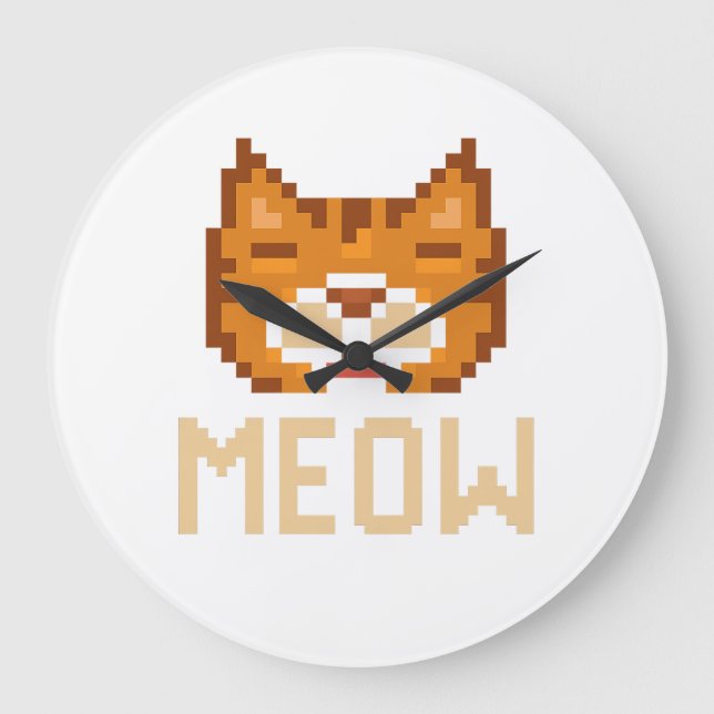 meow cat large clock (Front)