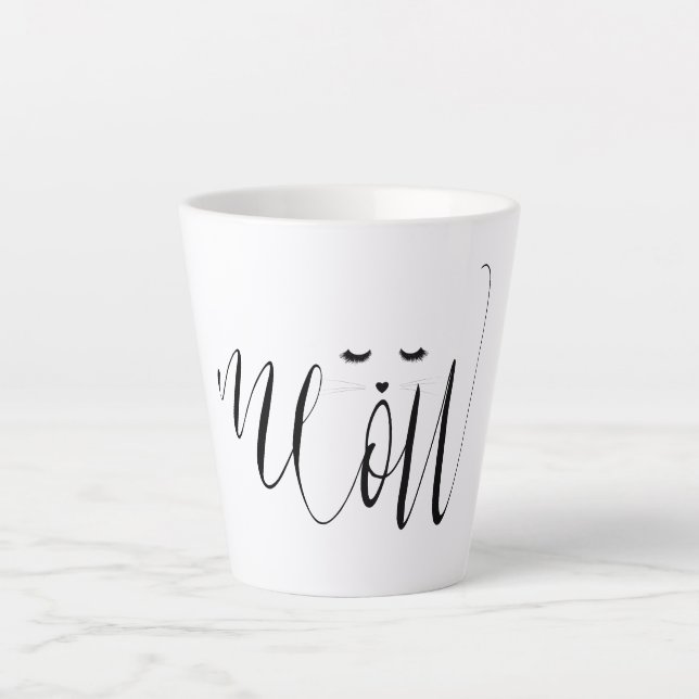 Meow Cat Latte Mug (Front)