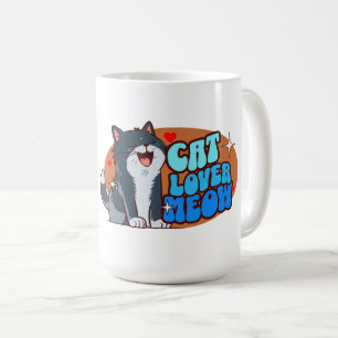 Meow Cat Lover - blue cat Coffee Mug