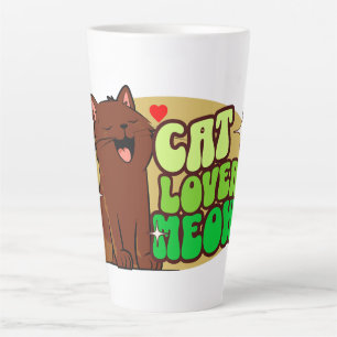 Meow Cat Lover - brown cat Latte Mug