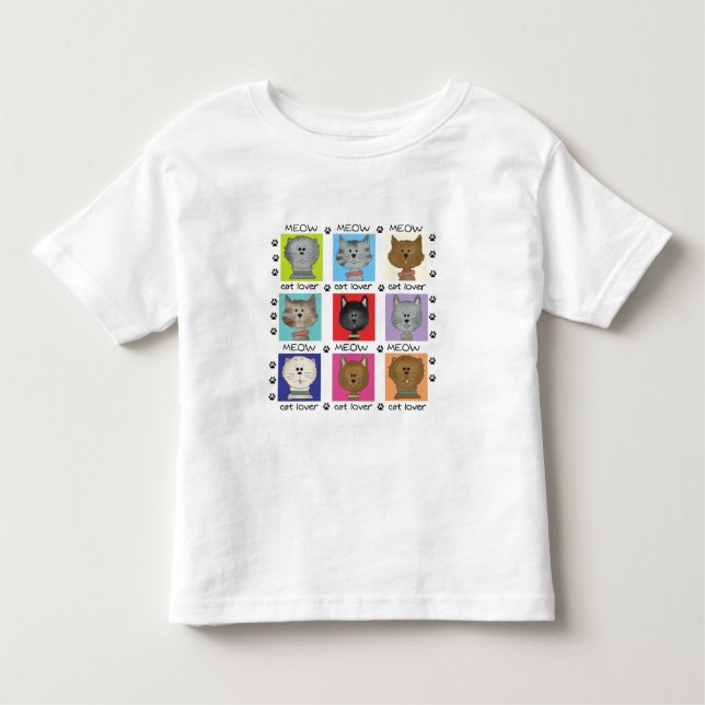 Meow Cat Lover Toddler T-Shirt (Front)