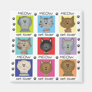 Meow Cat Lover Tshirts and Gifts Magnet