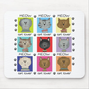 Meow Cat Lover Tshirts and Gifts Mouse Pad