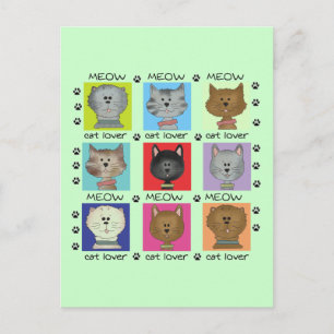 Meow Cat Lover Tshirts and Gifts Postcard