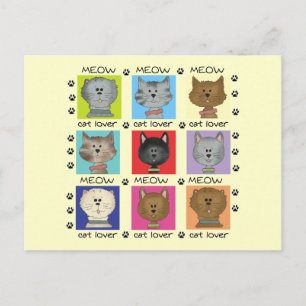 Meow Cat Lover Tshirts and Gifts Postcard