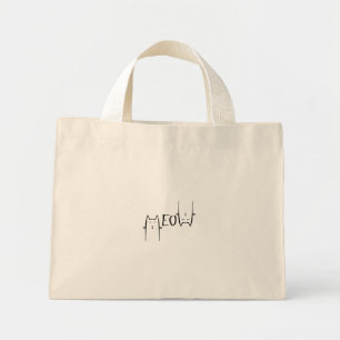 meow cat lover unique design mini tote bag