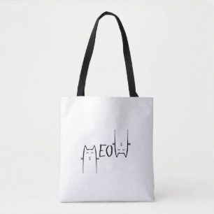 meow cat lover unique design  tote bag