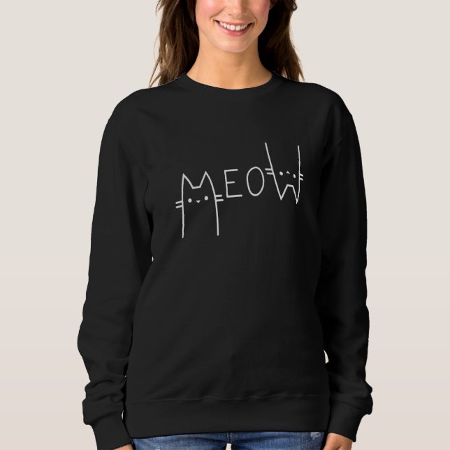 Meow  Cat Mum For Girls Women Cat Mama Sweatshirt (Front)